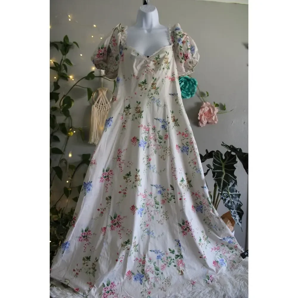 Altar’d State Floral Puff Sleeve Maxi Dress Size Small msrp 99 - Picture 10 of 16